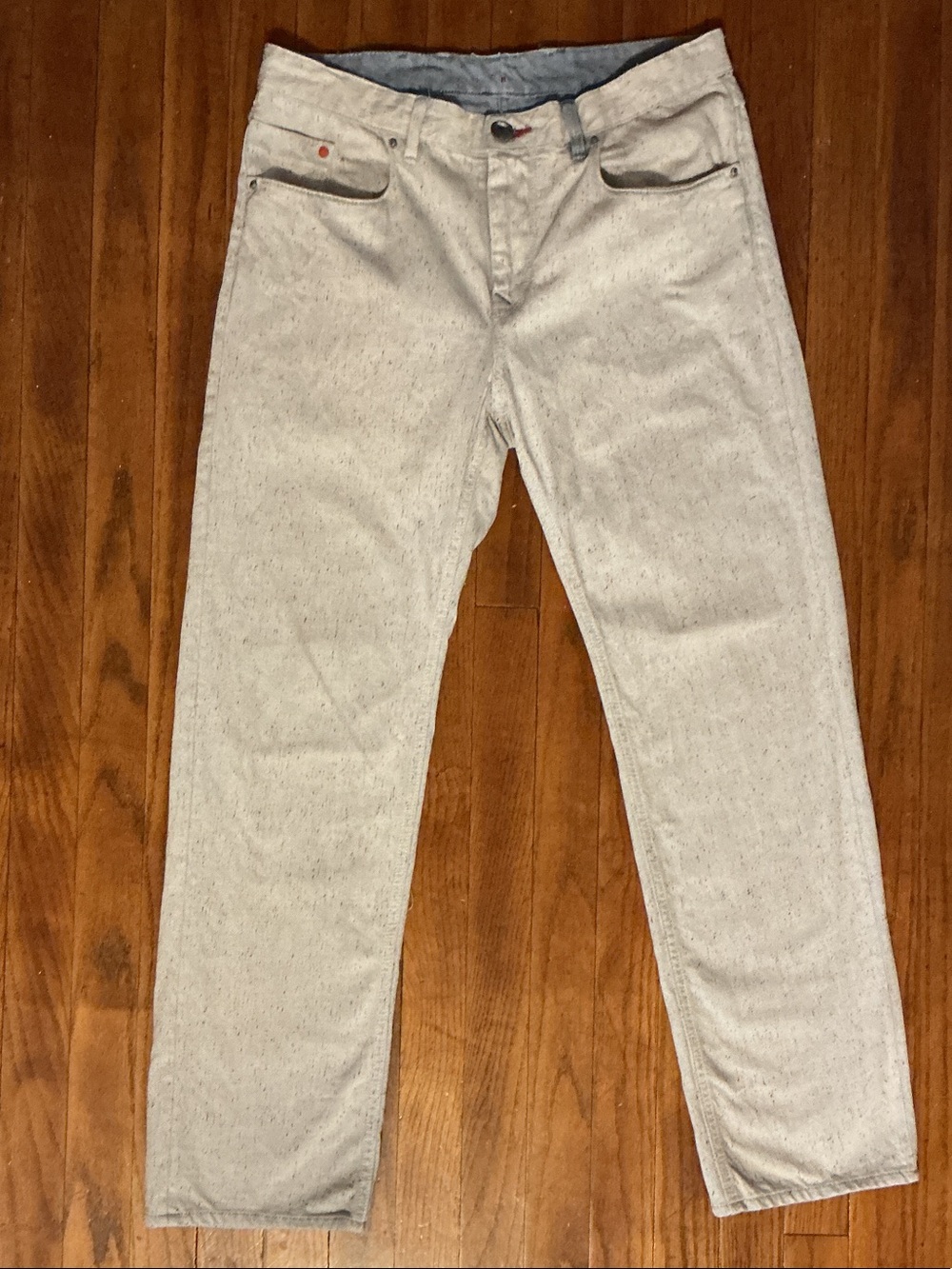 Robert Graham Light Heather Gray with jeans 100% cotton